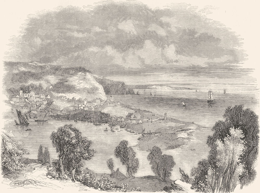 DEVON. Teignmouth 1850 old antique vintage print picture